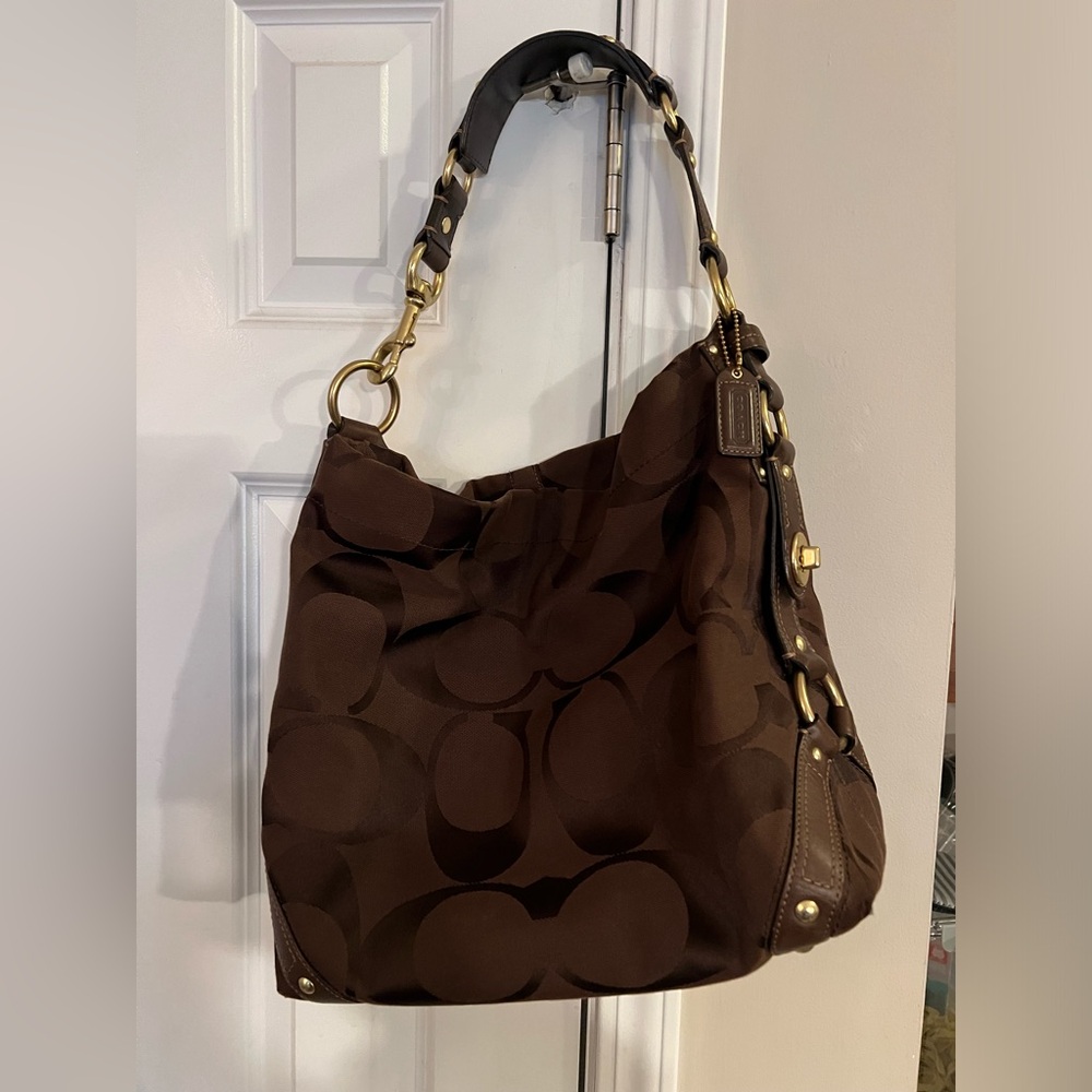 Coach Signature Carly Medium Bag in Chocolate Brown - amazing condition